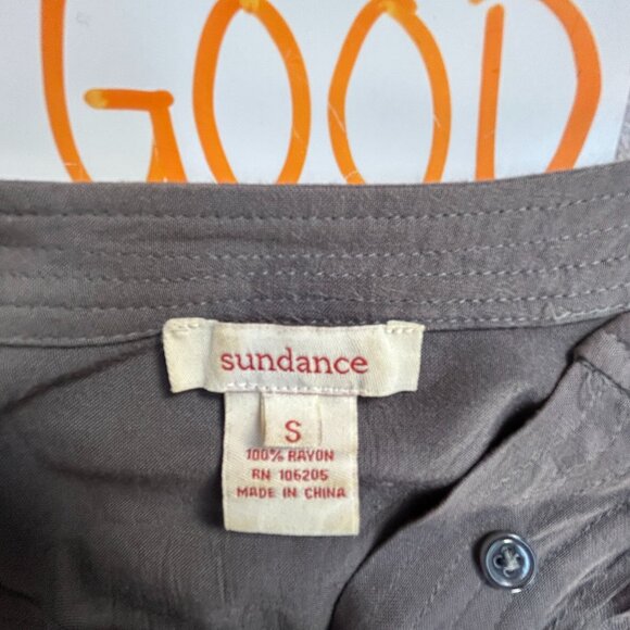 Sundance Womens Gray Pleated Button Front Long Sleeve Blouse Top Small Casual - Picture 4 of 8